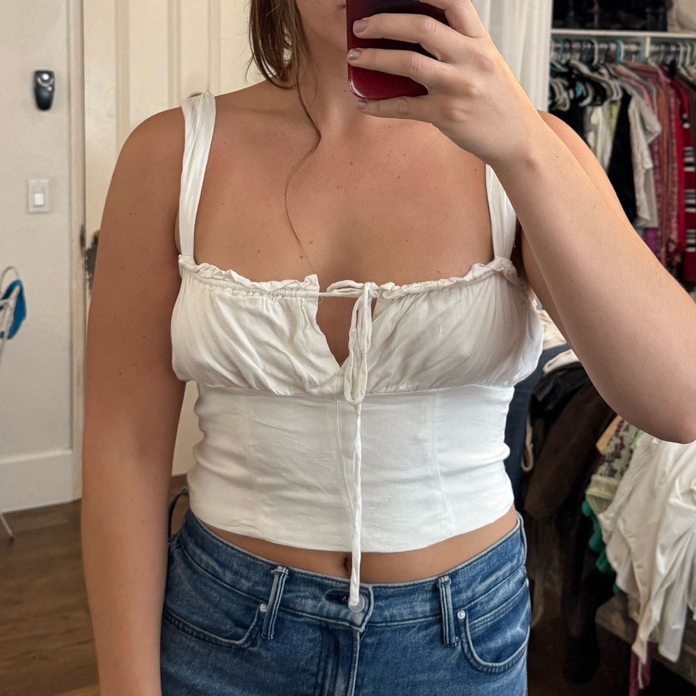 Urban Outfitters White prairie tank top